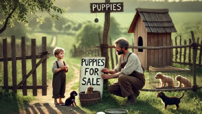 A Show of Empathy. A heartwarming moment between the farmer and the little boy.