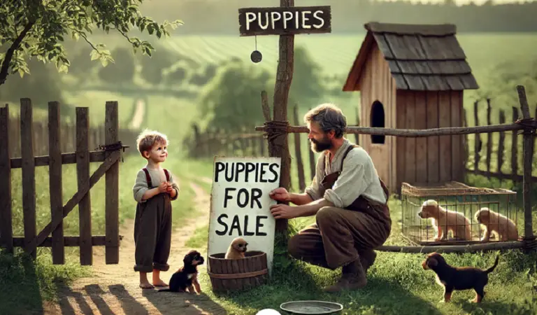 A Show of Empathy. A heartwarming moment between the farmer and the little boy.